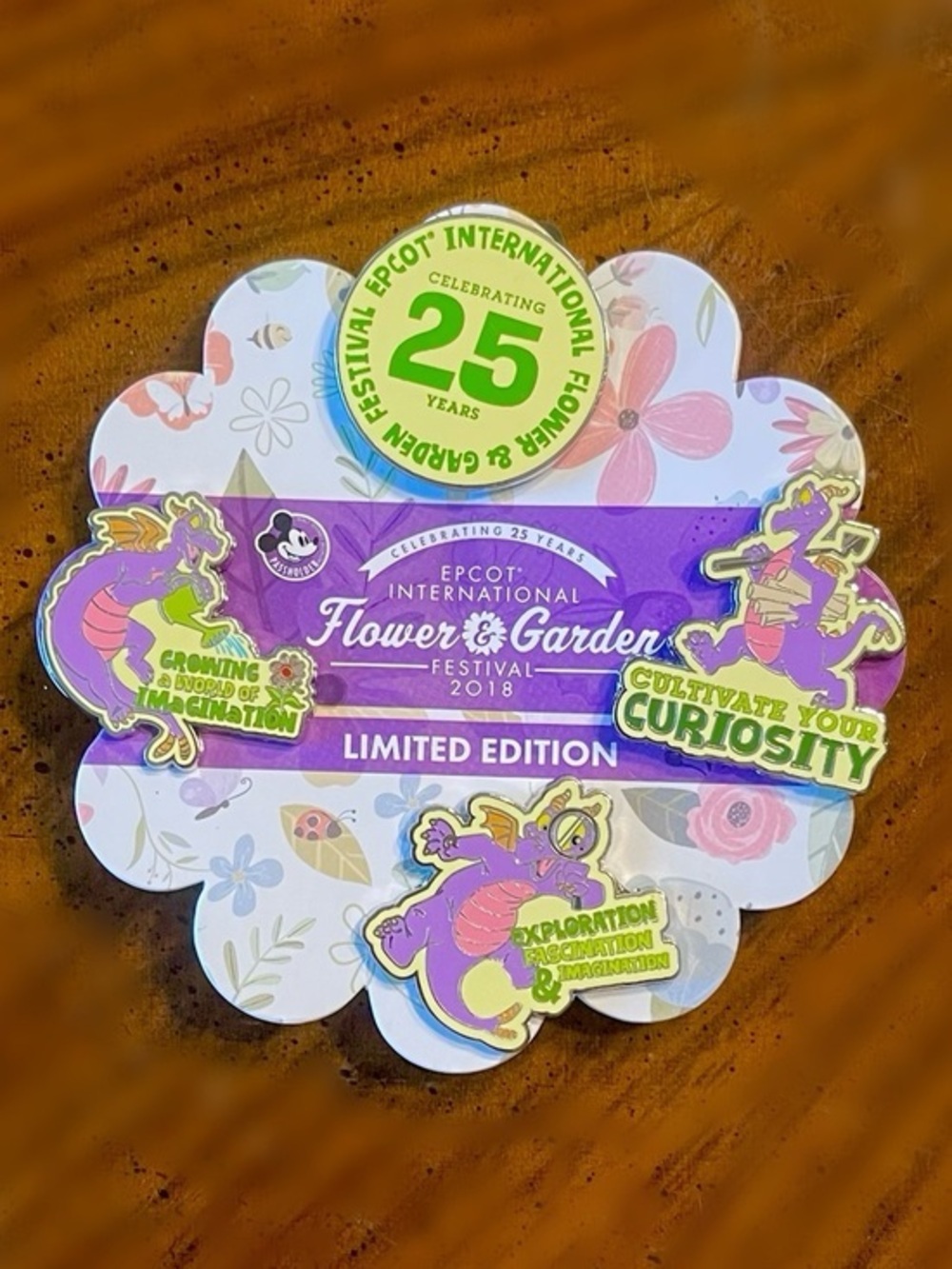 4 Pin Set! Disney 2018 Limited Edition Purple Figment Pin Set!